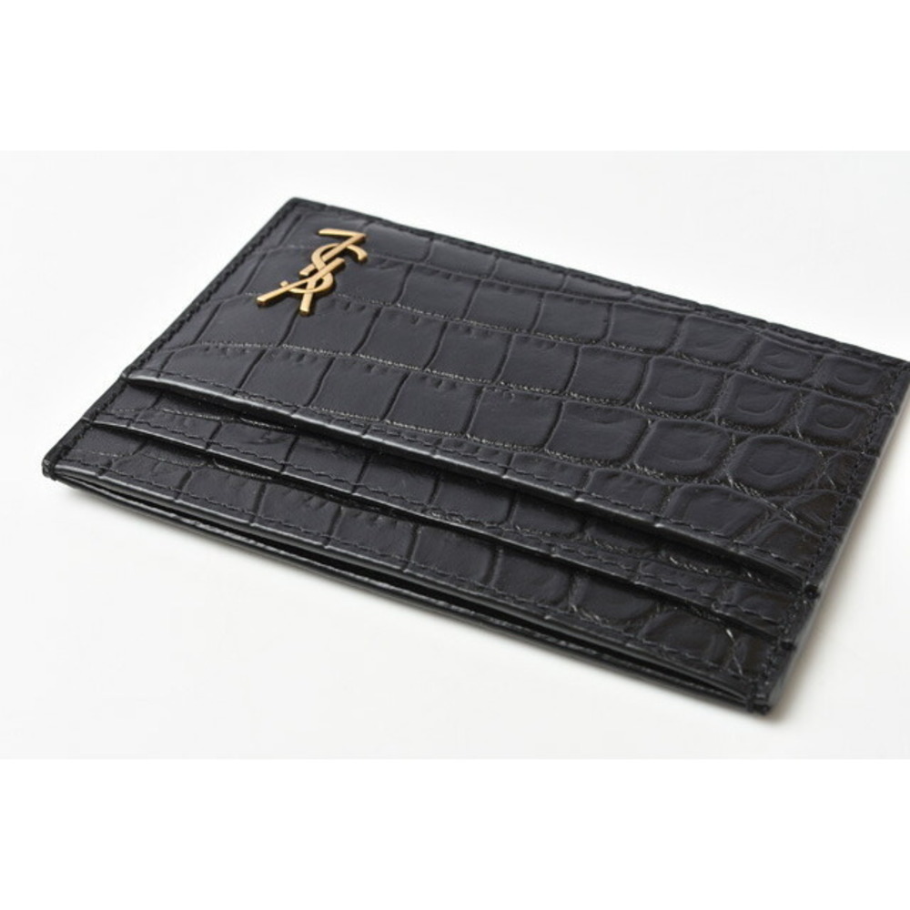 Saint Laurent Coin Case Tiny Monogram Crocodile B… - image 4